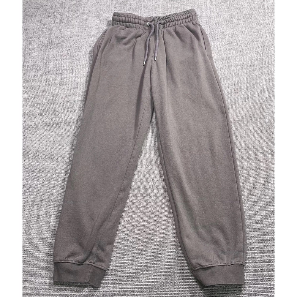 H&M Regular Fit Sweatpants Mens XS Brown Fleece Tapered Joggers Drawstring - Picture 1 of 12